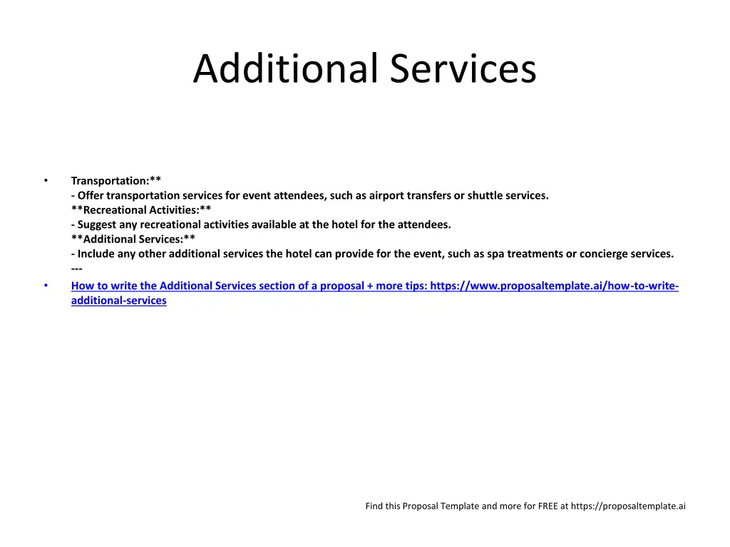 additional services