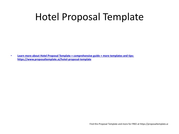 hotel proposal template