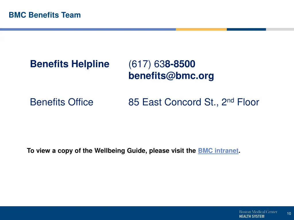 bmc benefits team