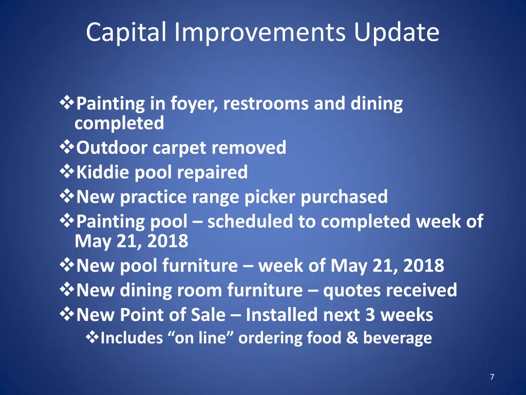 capital improvements update 1