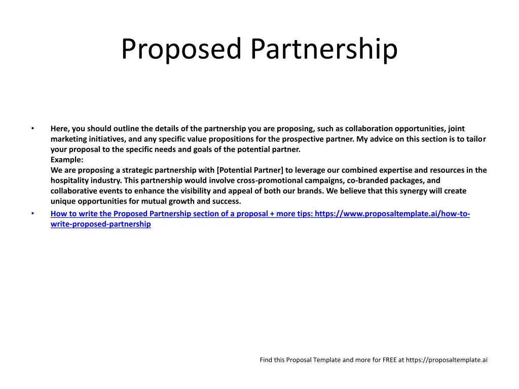 proposed partnership