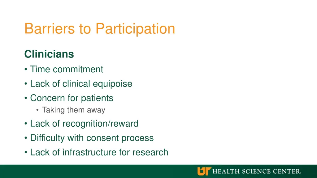 barriers to participation