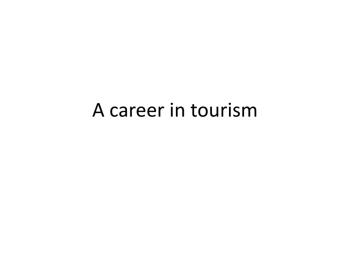 a career in tourism