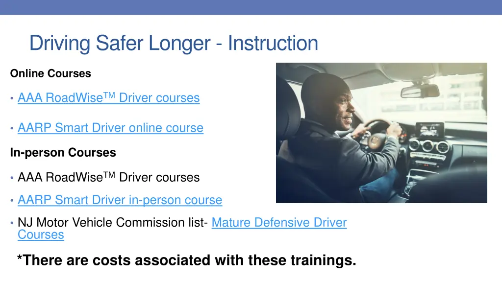 driving safer longer instruction