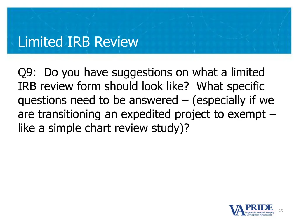 limited irb review