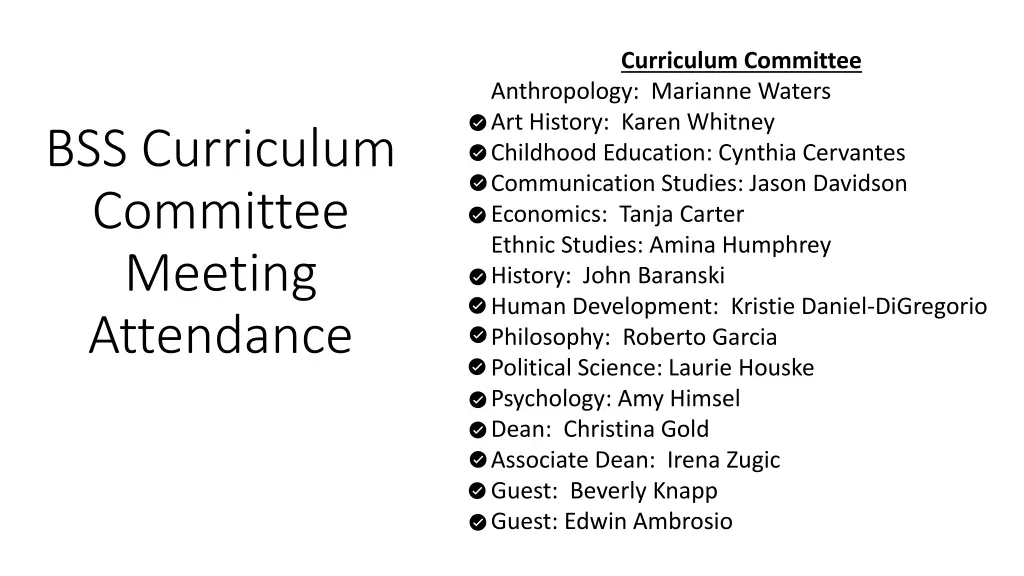 curriculum committee