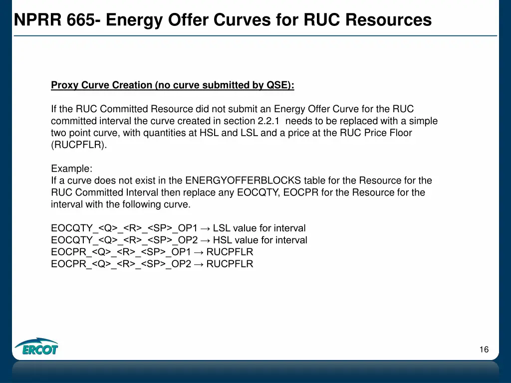 nprr 665 energy offer curves for ruc resources