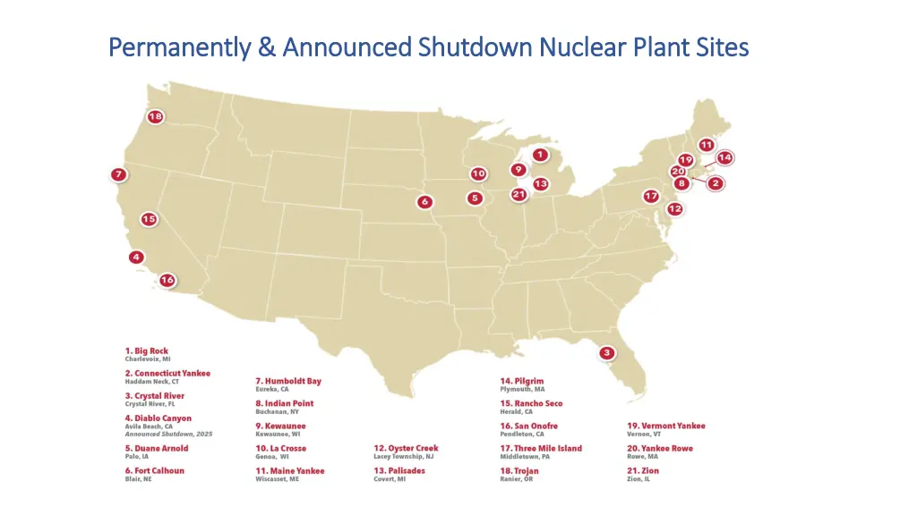 permanently announced shutdown nuclear plant