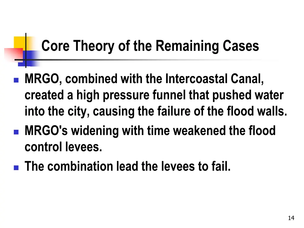 core theory of the remaining cases