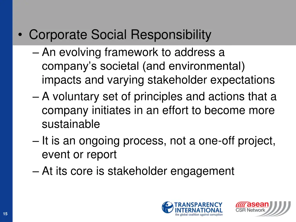 corporate social responsibility an evolving