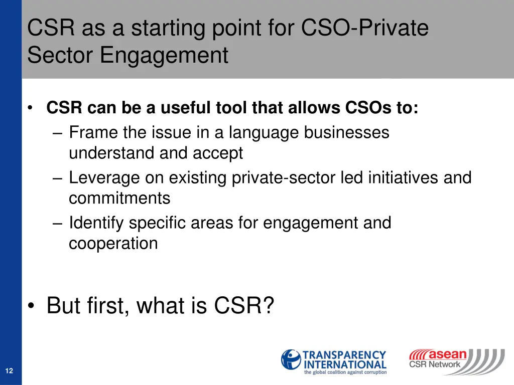 csr as a starting point for cso private sector