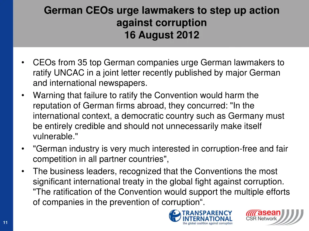 german ceos urge lawmakers to step up action