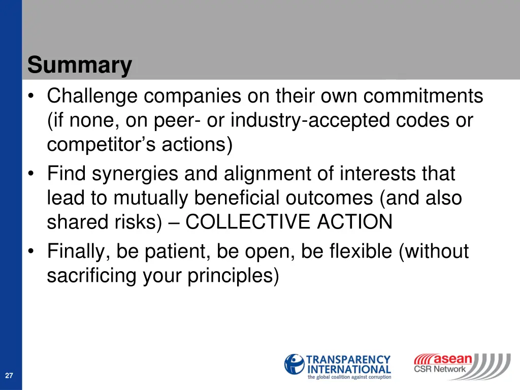 summary challenge companies on their