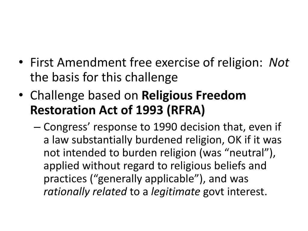 first amendment free exercise of religion