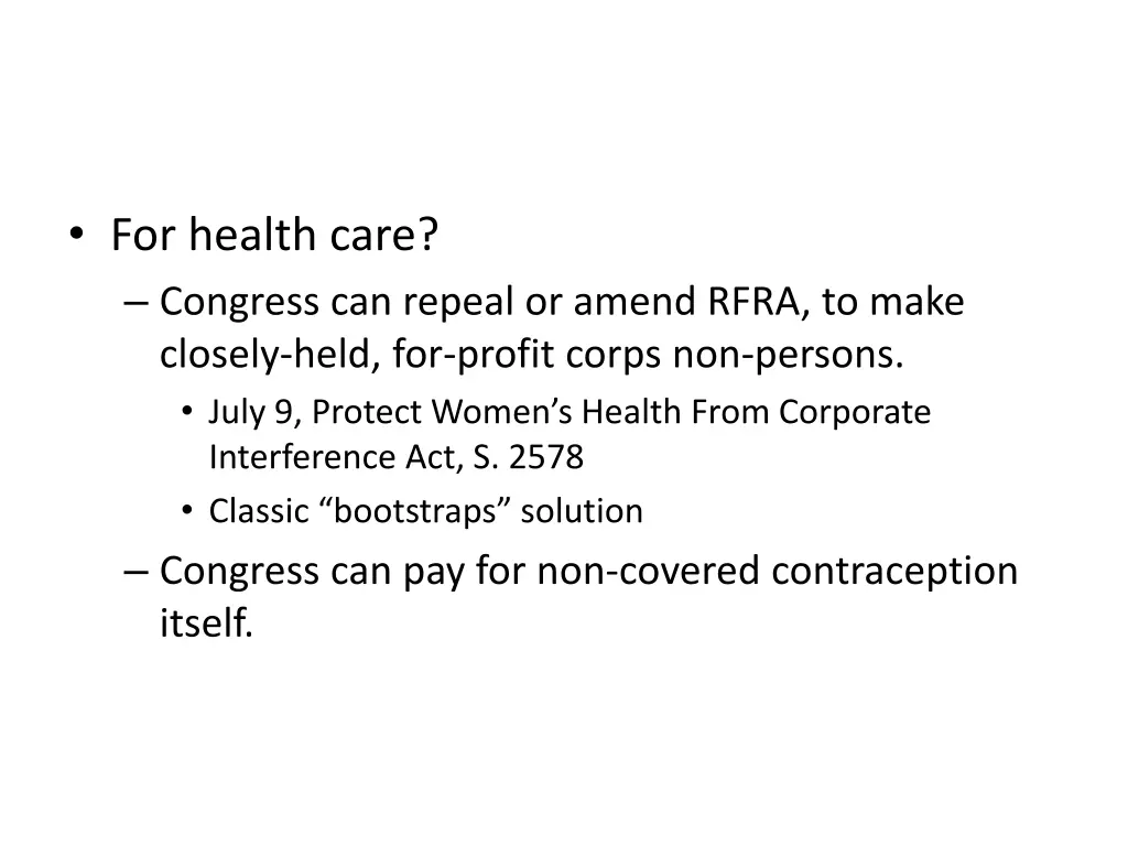 for health care congress can repeal or amend rfra