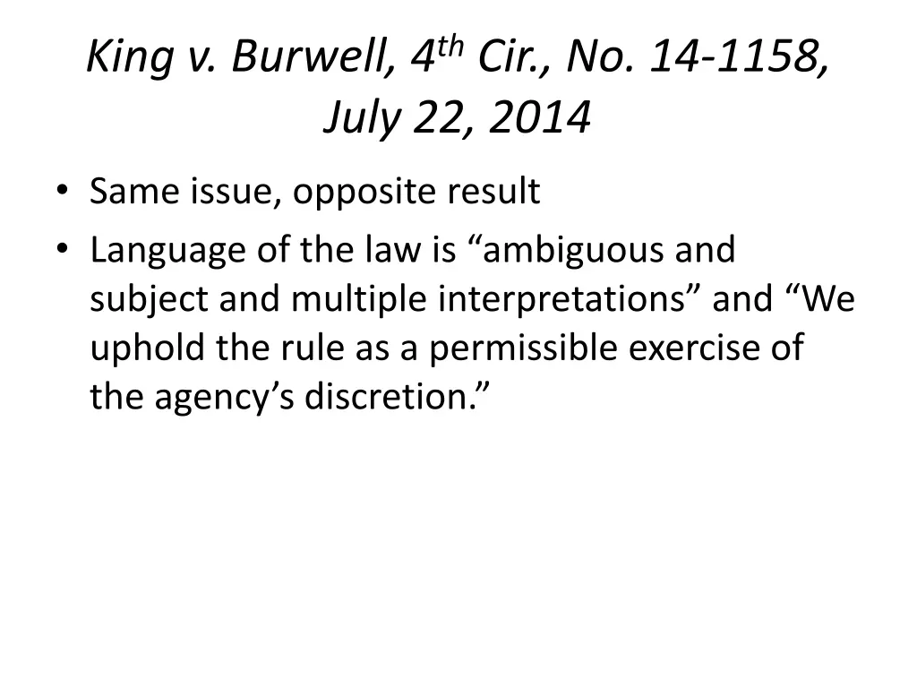 king v burwell 4 th cir no 14 1158 july 22 2014