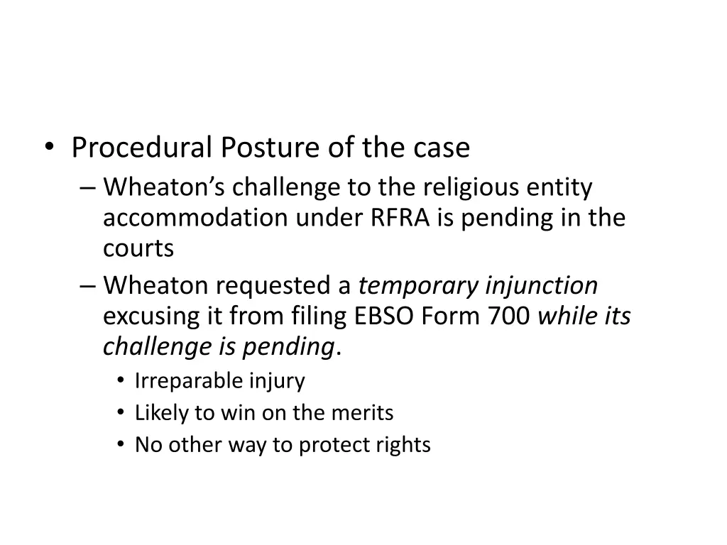 procedural posture of the case wheaton