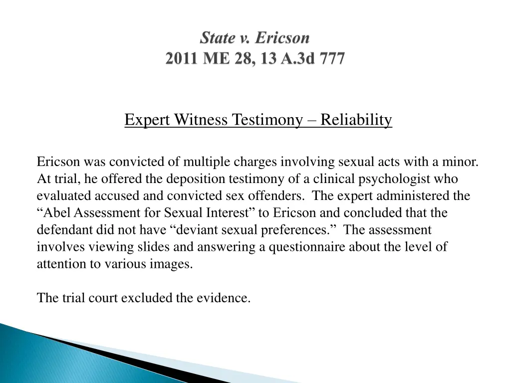 expert witness testimony reliability