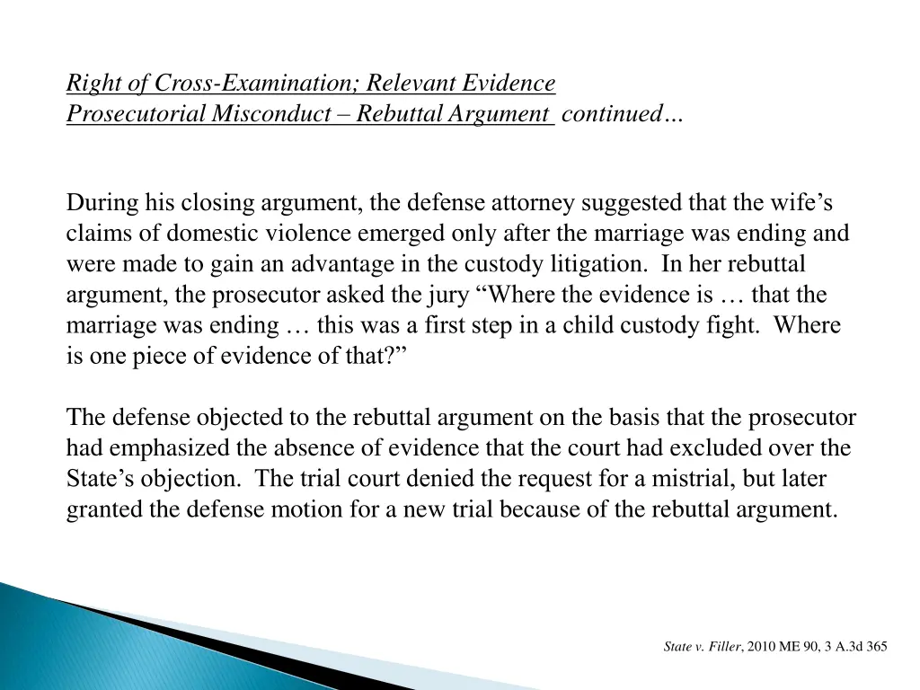 right of cross examination relevant evidence 1