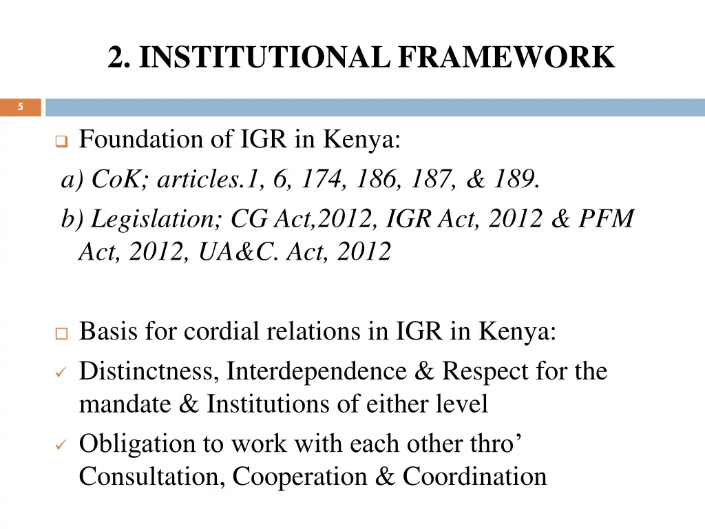 2 institutional framework