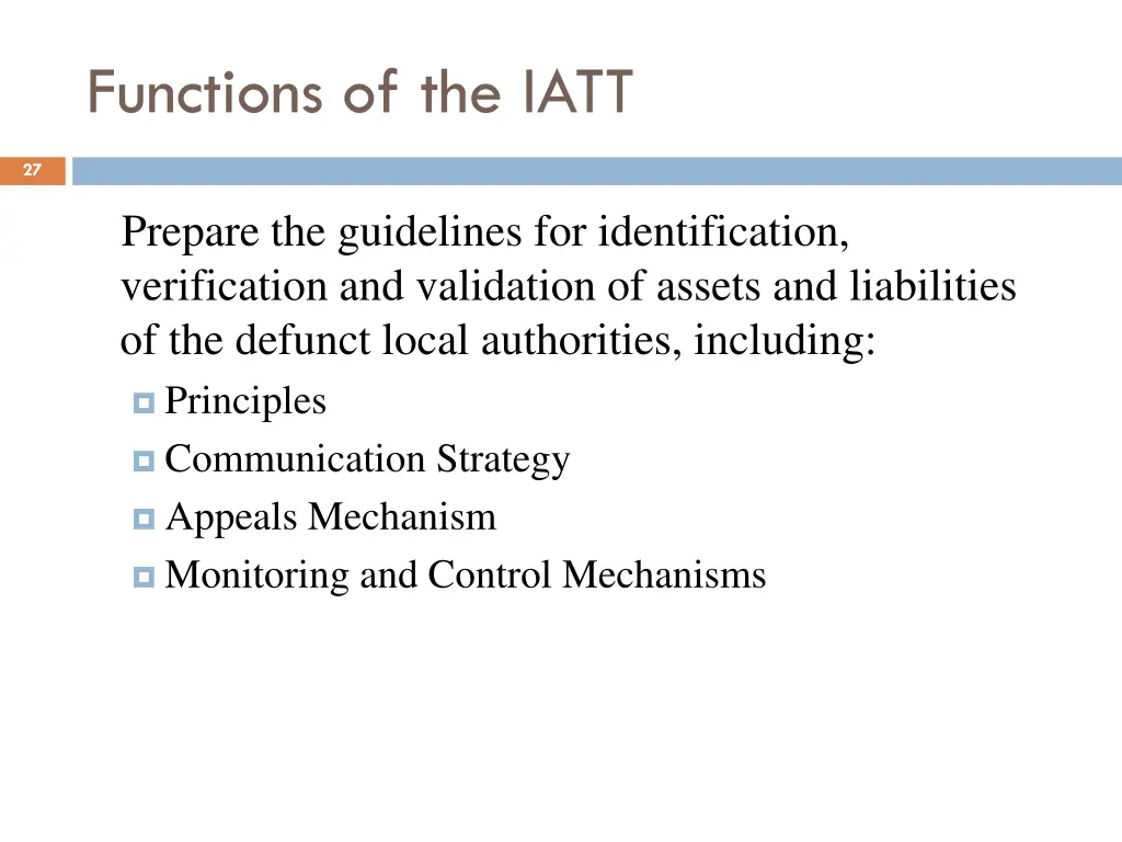 functions of the iatt