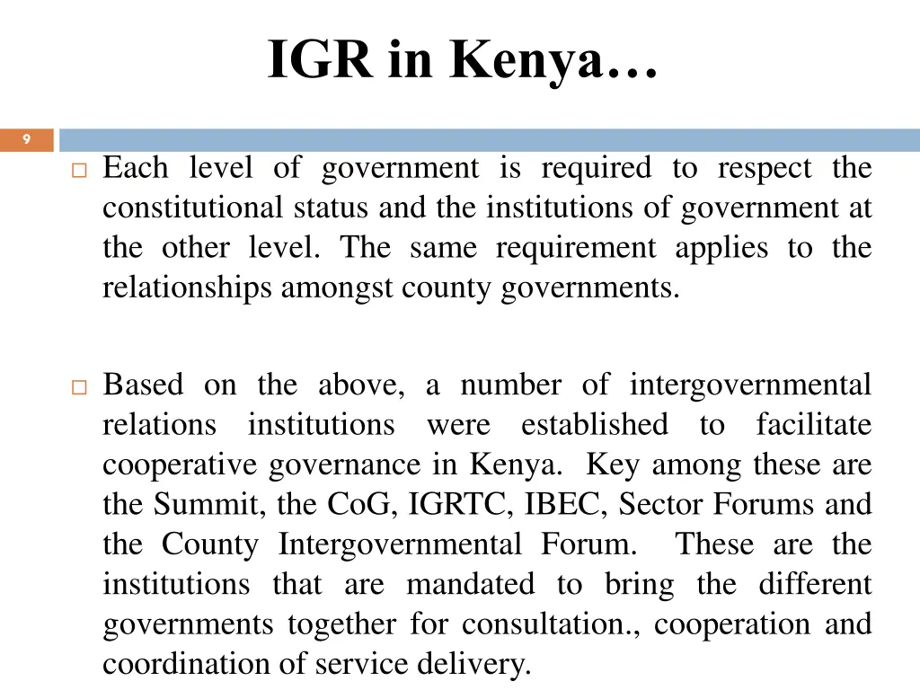 igr in kenya