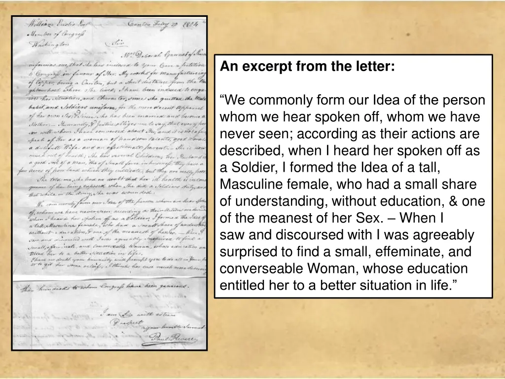 an excerpt from the letter