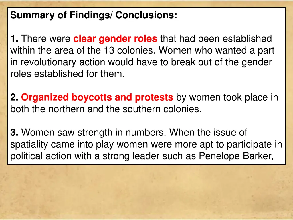 summary of findings conclusions