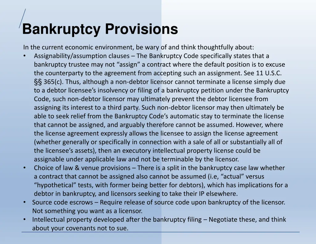 bankruptcy provisions 3