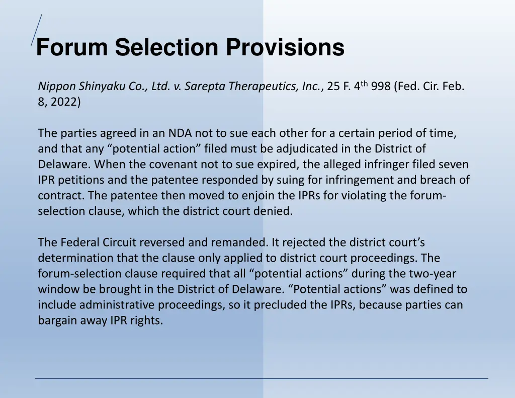 forum selection provisions