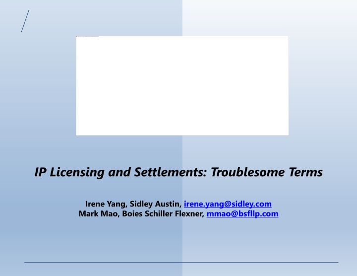 ip licensing and settlements troublesome terms