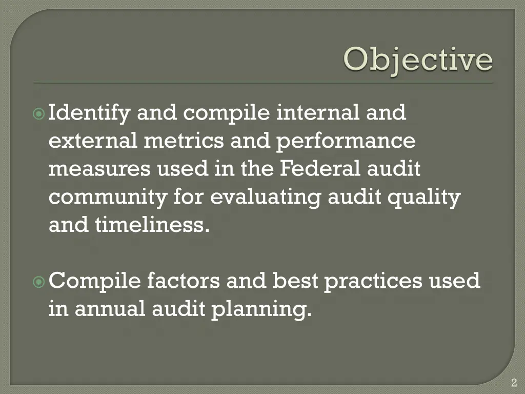 identify and compile internal and external