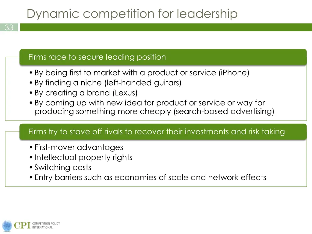 dynamic competition for leadership