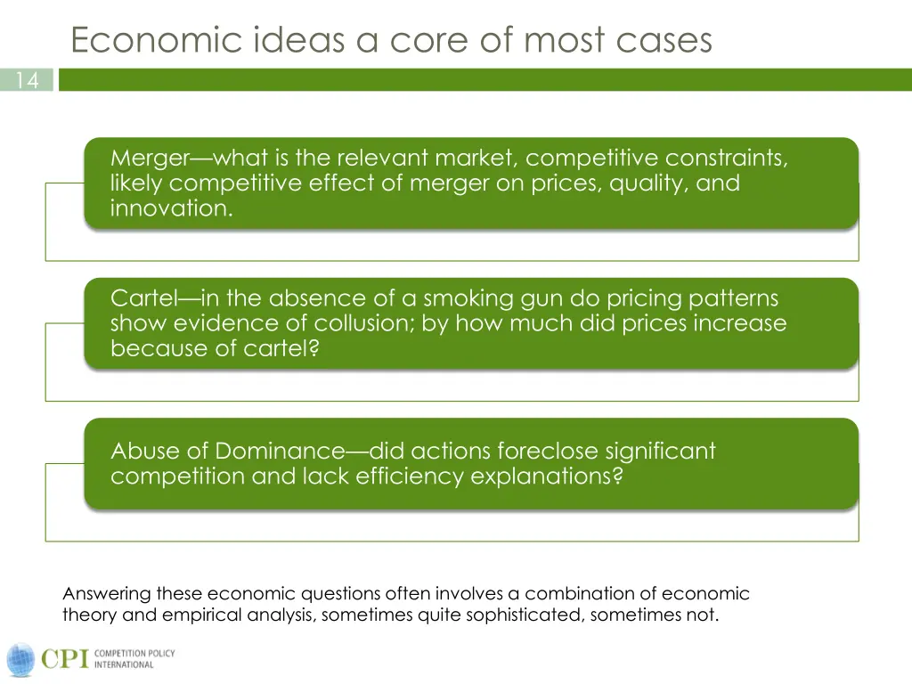 economic ideas a core of most cases