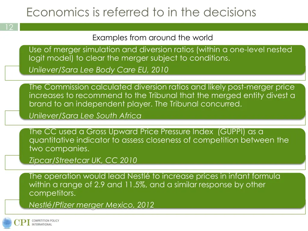 economics is referred to in the decisions