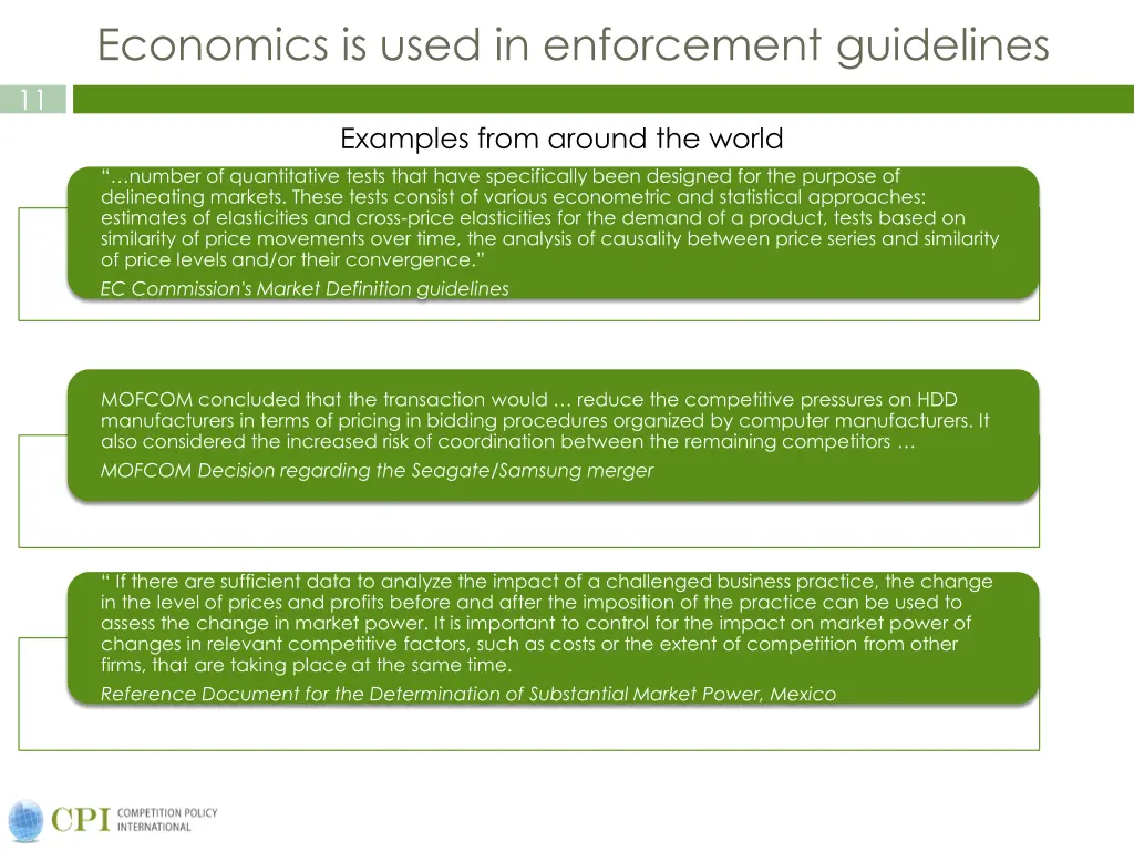 economics is used in enforcement guidelines