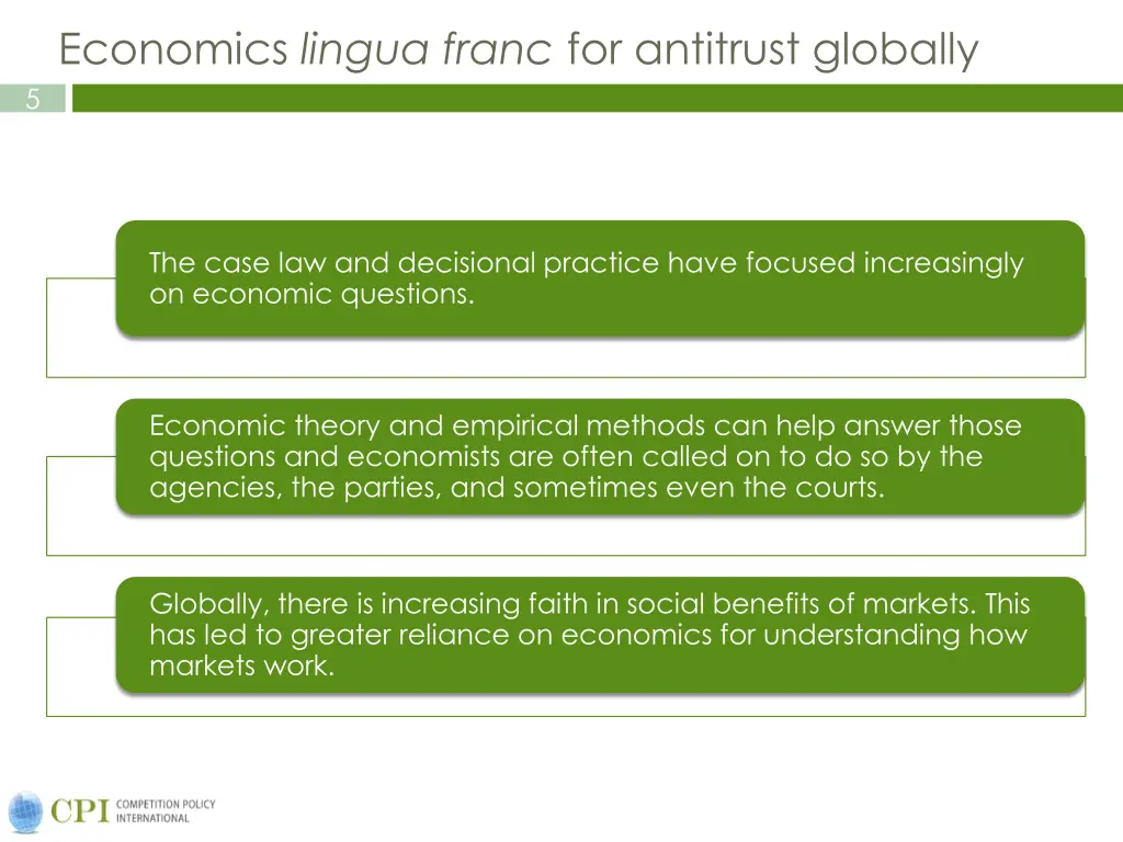 economics lingua franc for antitrust globally