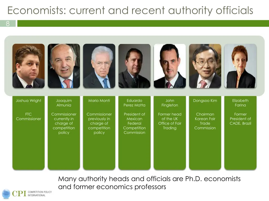 economists current and recent authority officials