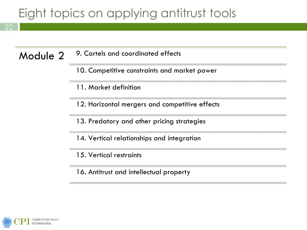 eight topics on applying antitrust tools