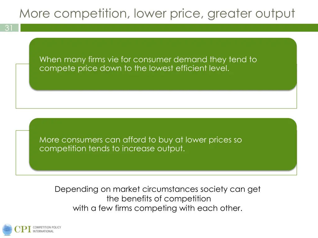 more competition lower price greater output