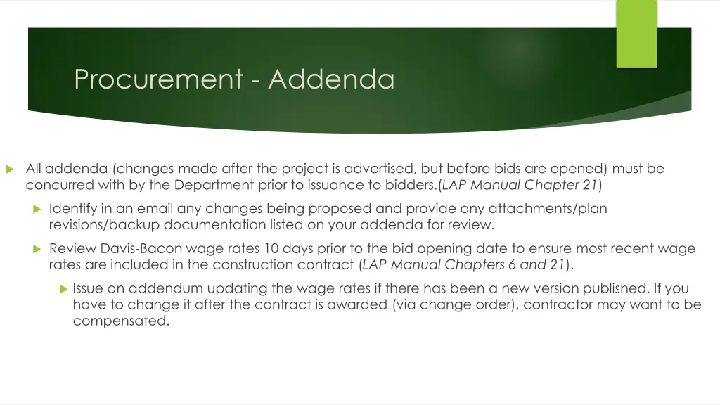 procurement addenda