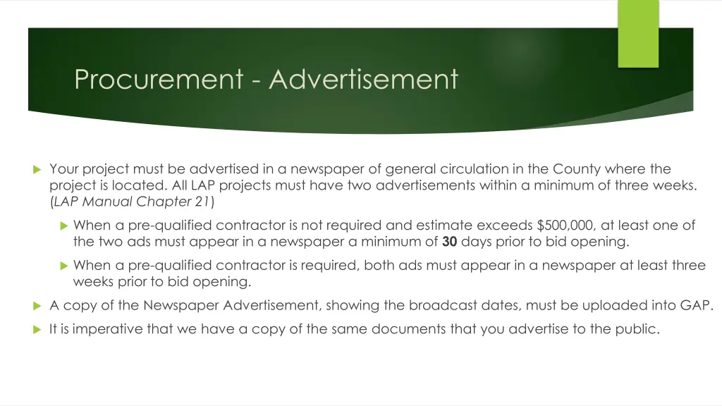 procurement advertisement