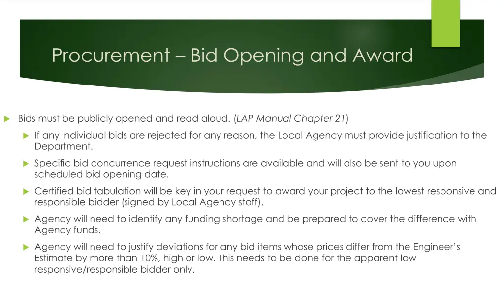 procurement bid opening and award