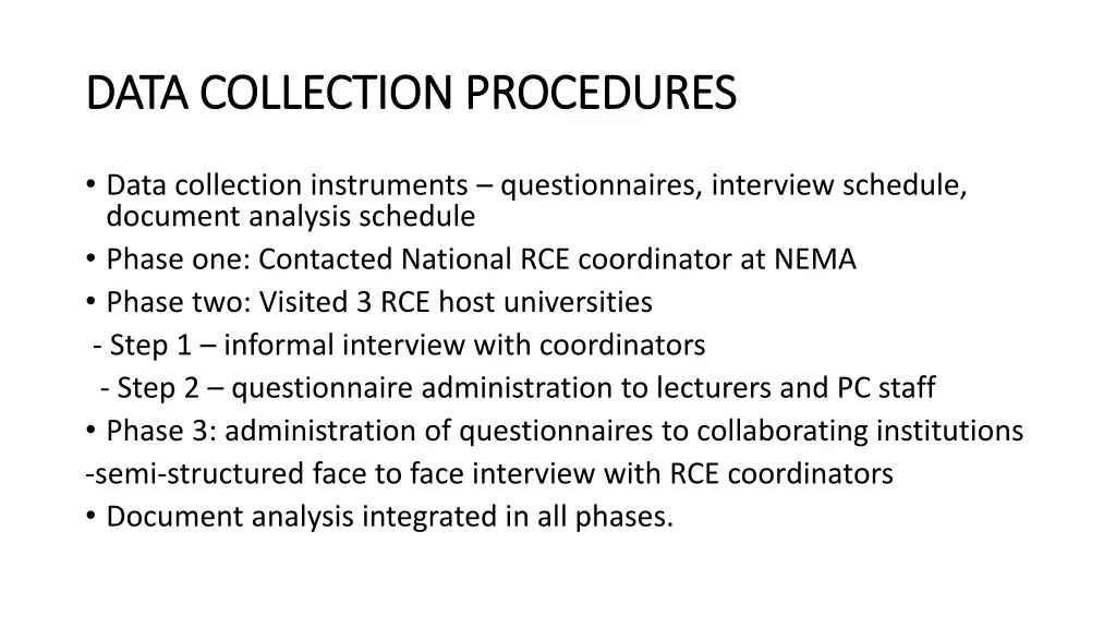 data collection procedures data collection