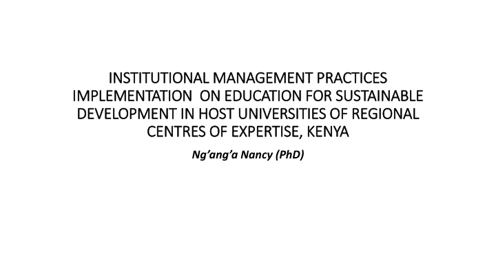 institutional management practices institutional