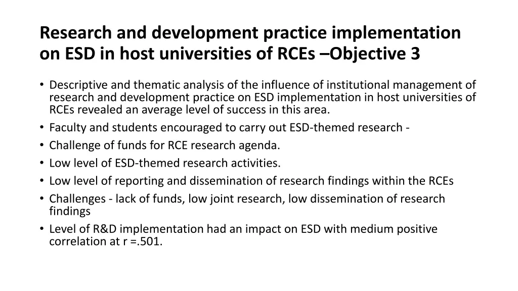 research and development practice implementation