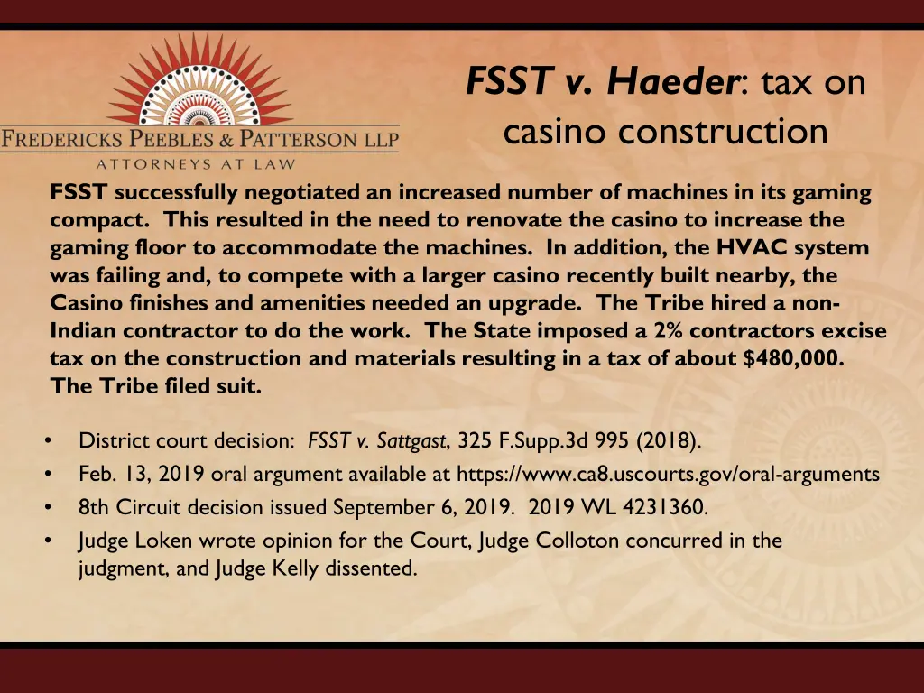 fsst v haeder tax on casino construction