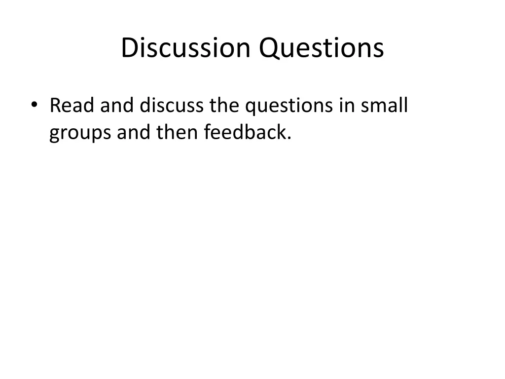 discussion questions