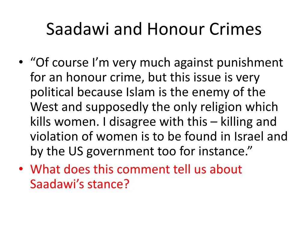 saadawi and honour crimes