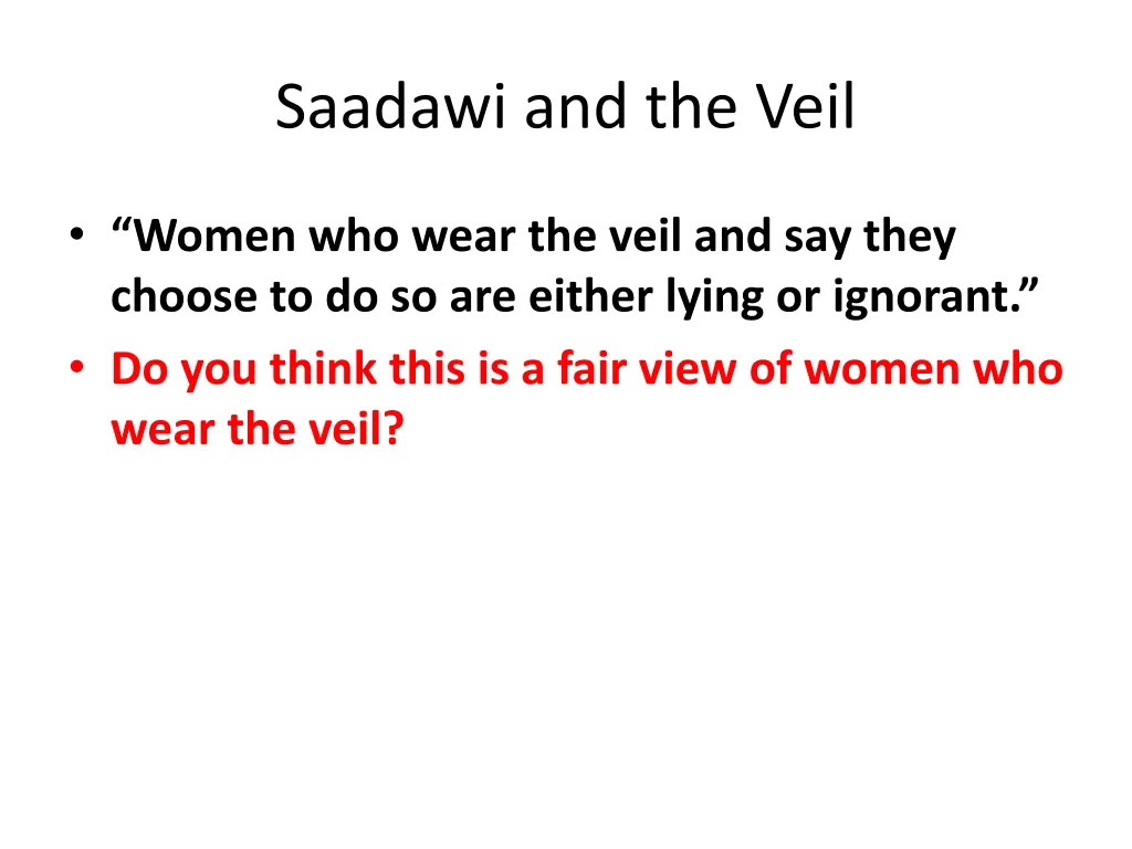 saadawi and the veil